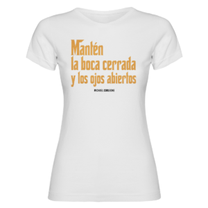 camiseta entalladas boca cerrada blanco.webp
